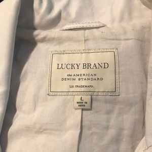 Lucky Brand Leather Moto Jacket Size L. (Cream)